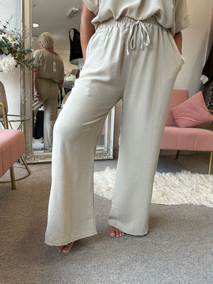 Wide Leg Pant - Beige