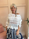 Load image into Gallery viewer, Crochet Jumper - White - Wardrobe By Simone
