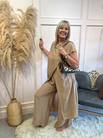Overtop And Trouser 2 Piece Set - Caramel - Wardrobe By Simone