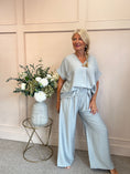 Load image into Gallery viewer, Wide Leg Pants & V Neck Top - Grey One Size

