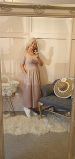 Capped Sleeve Dress - Pink - Wardrobe By Simone