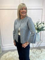 Sparkle Bow Detail Cardigan  - Grey