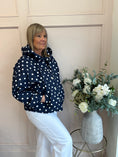 Load image into Gallery viewer, Polka Dot Hoody Jacket - Navy/White - Wardrobe By Simone
