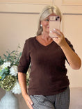 Load image into Gallery viewer, V Neck Short Sleeve Jumper - Chocolate

