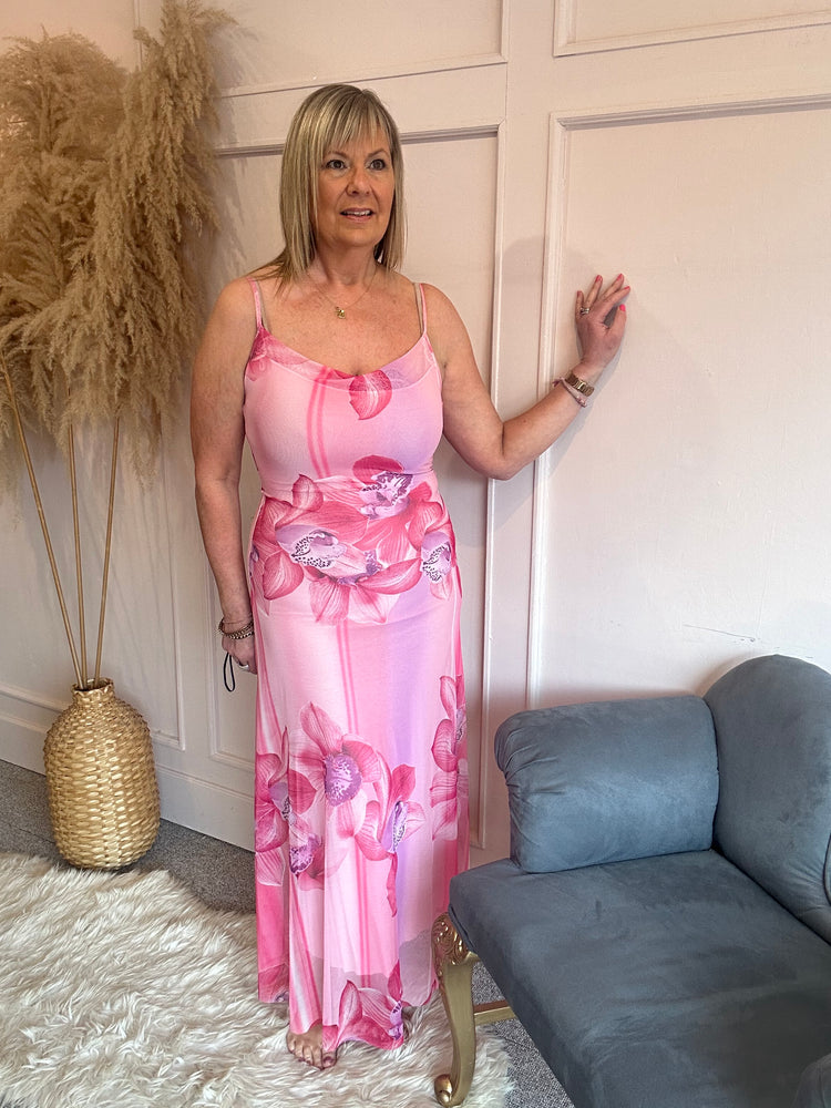 Orchid Bloom Maxi Sundress - Pink