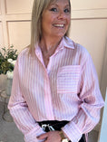 Load image into Gallery viewer, Pink & White Striped Shirt - Pink
