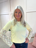 Load image into Gallery viewer, Fine Knit Jumper Lace Sleeve - Yellow
