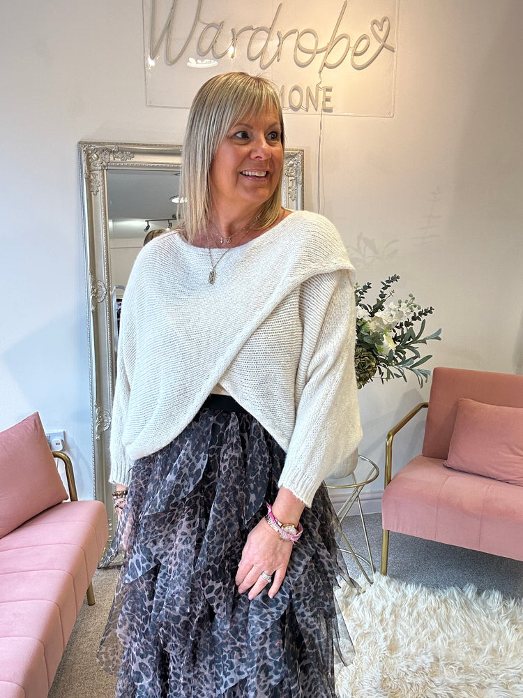 Crossover Layered Jumper - Cream