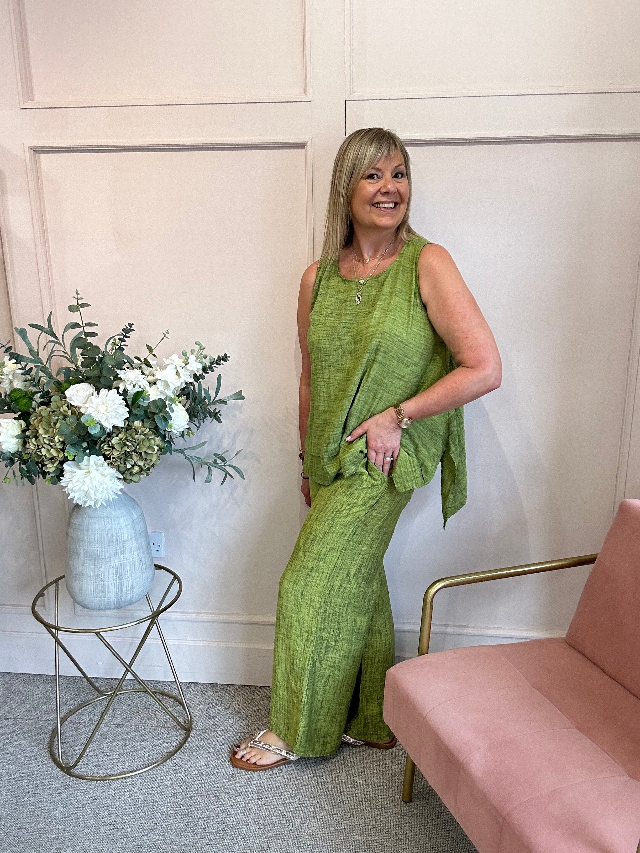 Sleeveless Top - Olive Green