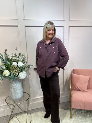 Embellished Shirt - Plum