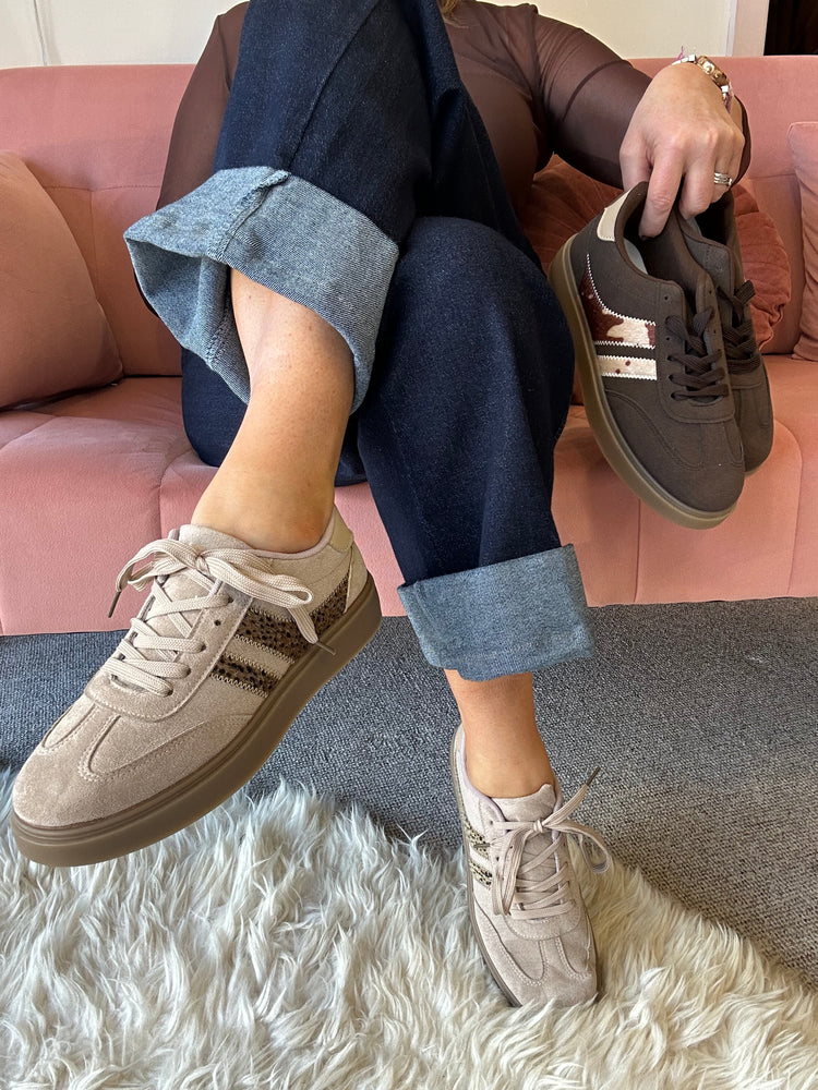Trainer - Beige/Leopard