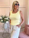 Load image into Gallery viewer, Scalloped Edged Vest Top - Pale Yellow
