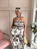 Load image into Gallery viewer, Aztec Vibe Bandeau Jumpsuit - Cream/Black - Wardrobe By Simone
