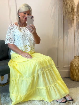 Gypsy Maxi skirt - Pale Yellow