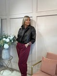 Load image into Gallery viewer, Textured Faux Leather Jacket - Chocolate Brown - Wardrobe By Simone
