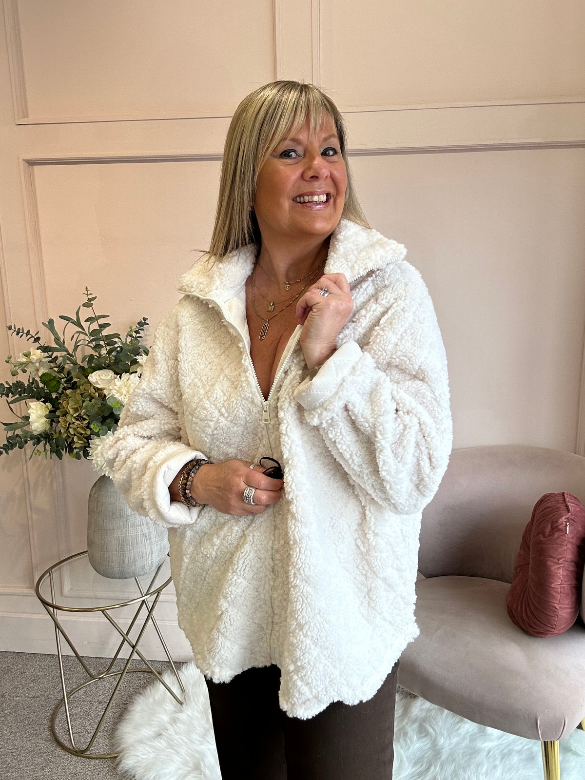 Cosy Zip Fleece - Cream