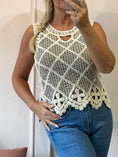 Load image into Gallery viewer, Boho Crochet Sleeveless Top - Beige - Wardrobe By Simone
