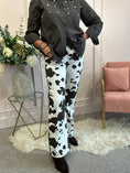 Load image into Gallery viewer, Bold Cow Print Jean - Brown/White

