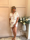 Load image into Gallery viewer, Pink Flowers Top & Shorts Set - White/Pink
