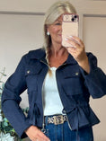 Load image into Gallery viewer, Pull Tie Suedette Jacket - Navy
