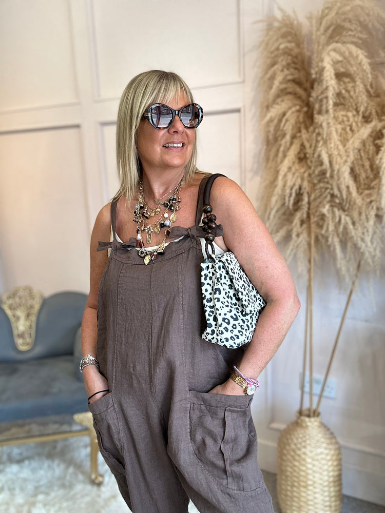 Linen dungarees - Brown - Wardrobe By Simone