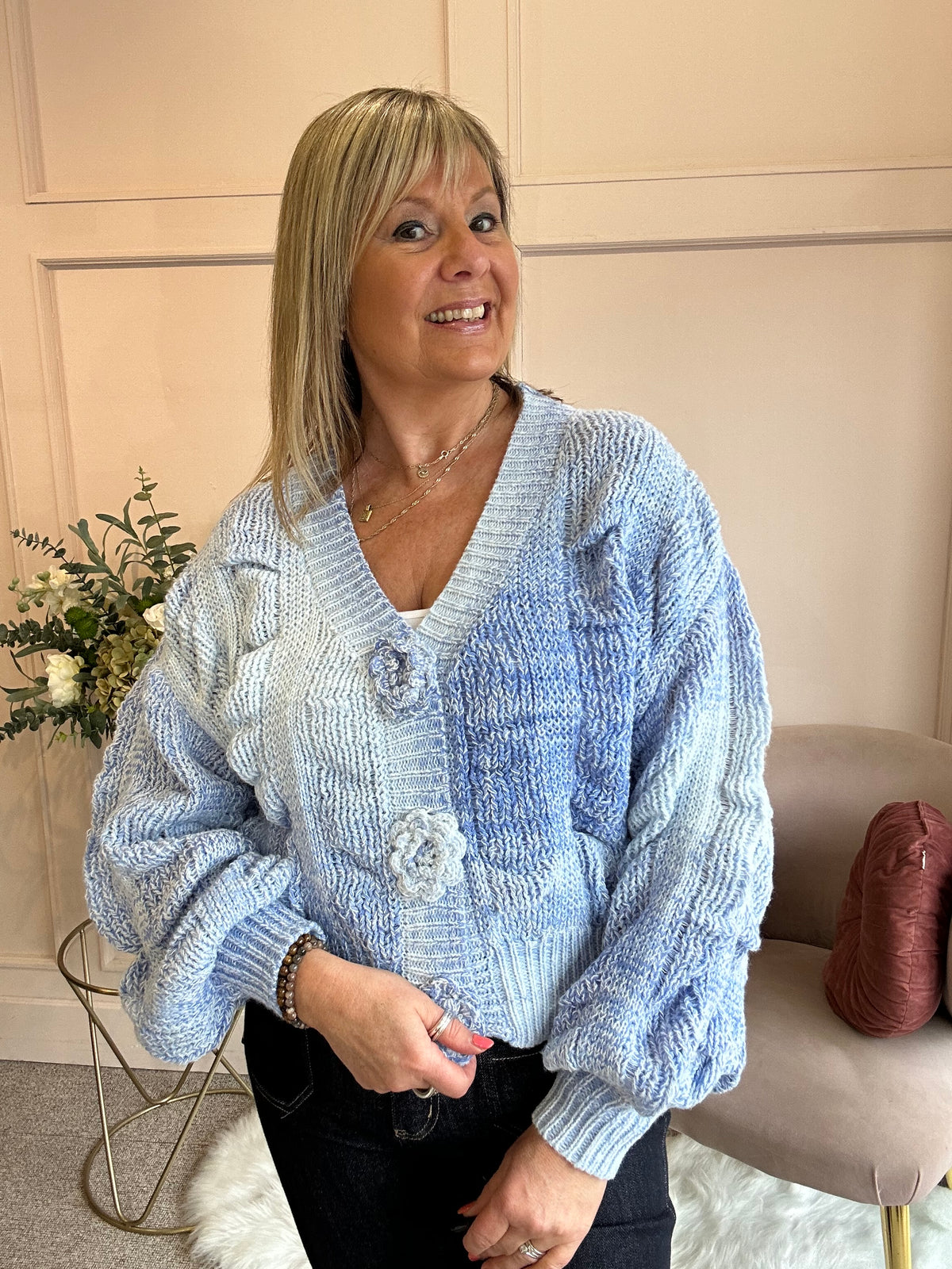 So Pretty Knit Cardigan - Pale Blue