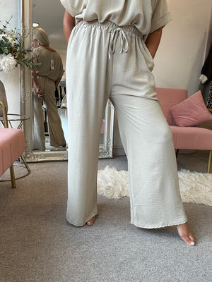 Wide Leg Pant - Beige