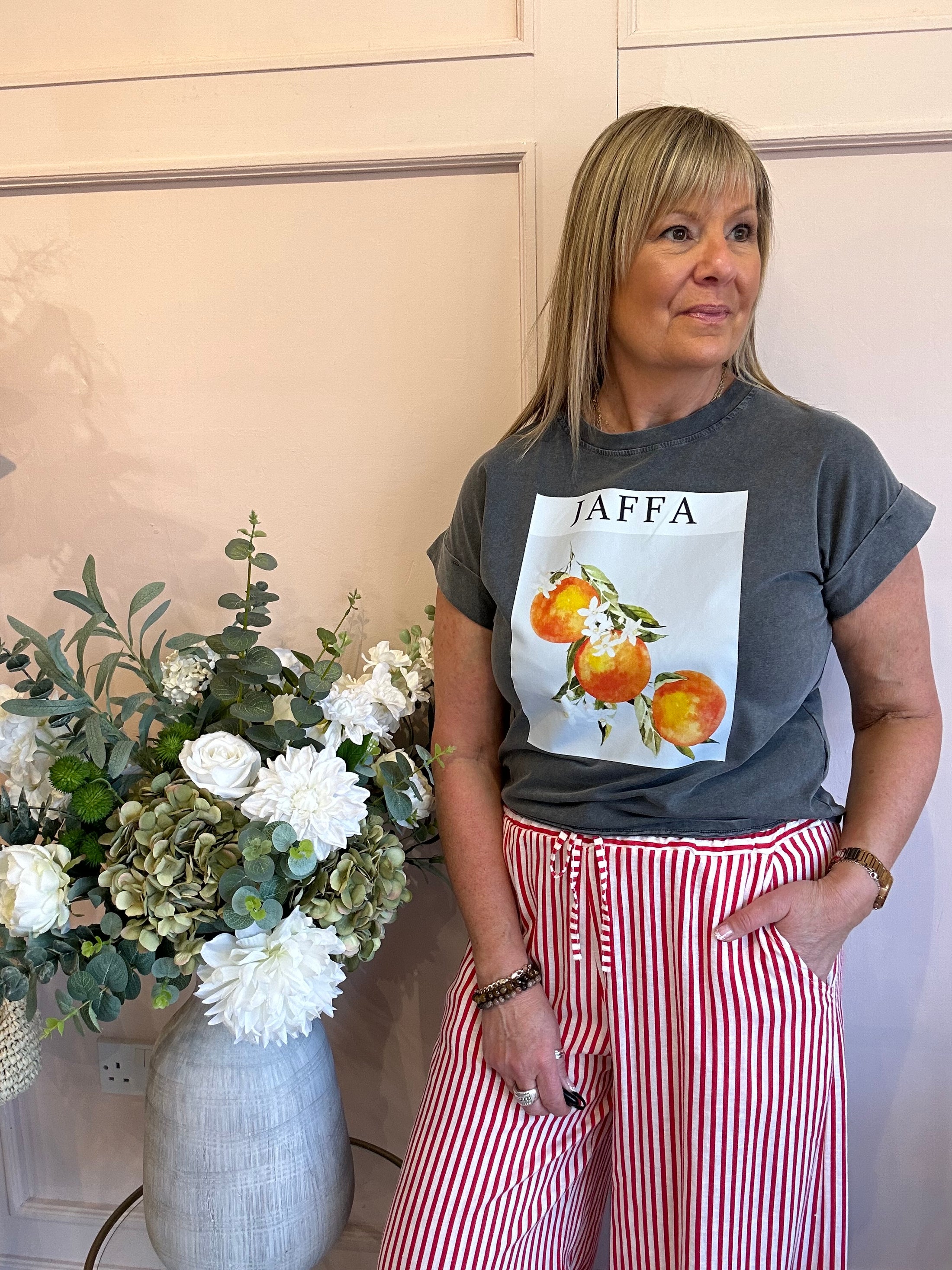 Just a Jaffa T Shirt  - Grey - Wardrobe By Simone