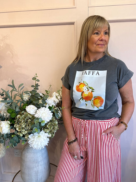 Just a Jaffa T Shirt  - Grey - Wardrobe By Simone