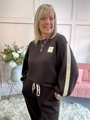 Little Smile Sweatshirt  - Chocolate - Wardrobe By Simone