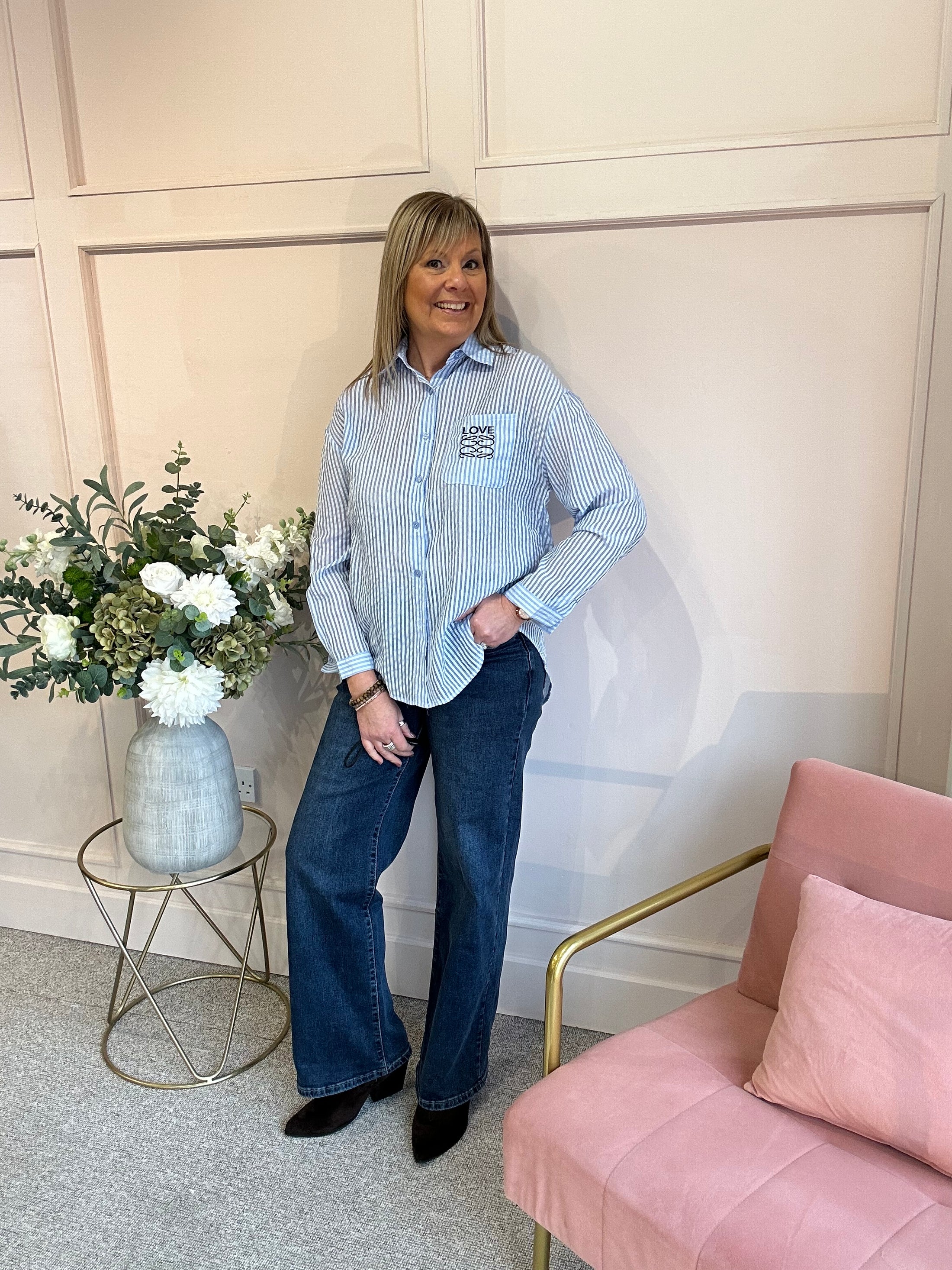 Love Stripe Shirt - Blue