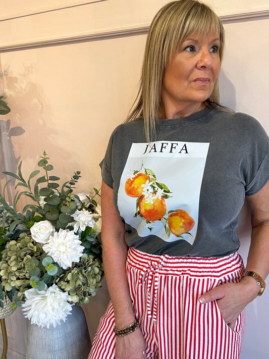 Just a Jaffa T Shirt  - Grey - Wardrobe By Simone
