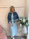 Load image into Gallery viewer, Embroidered Denim Jacket - Denim Blue - Wardrobe By Simone
