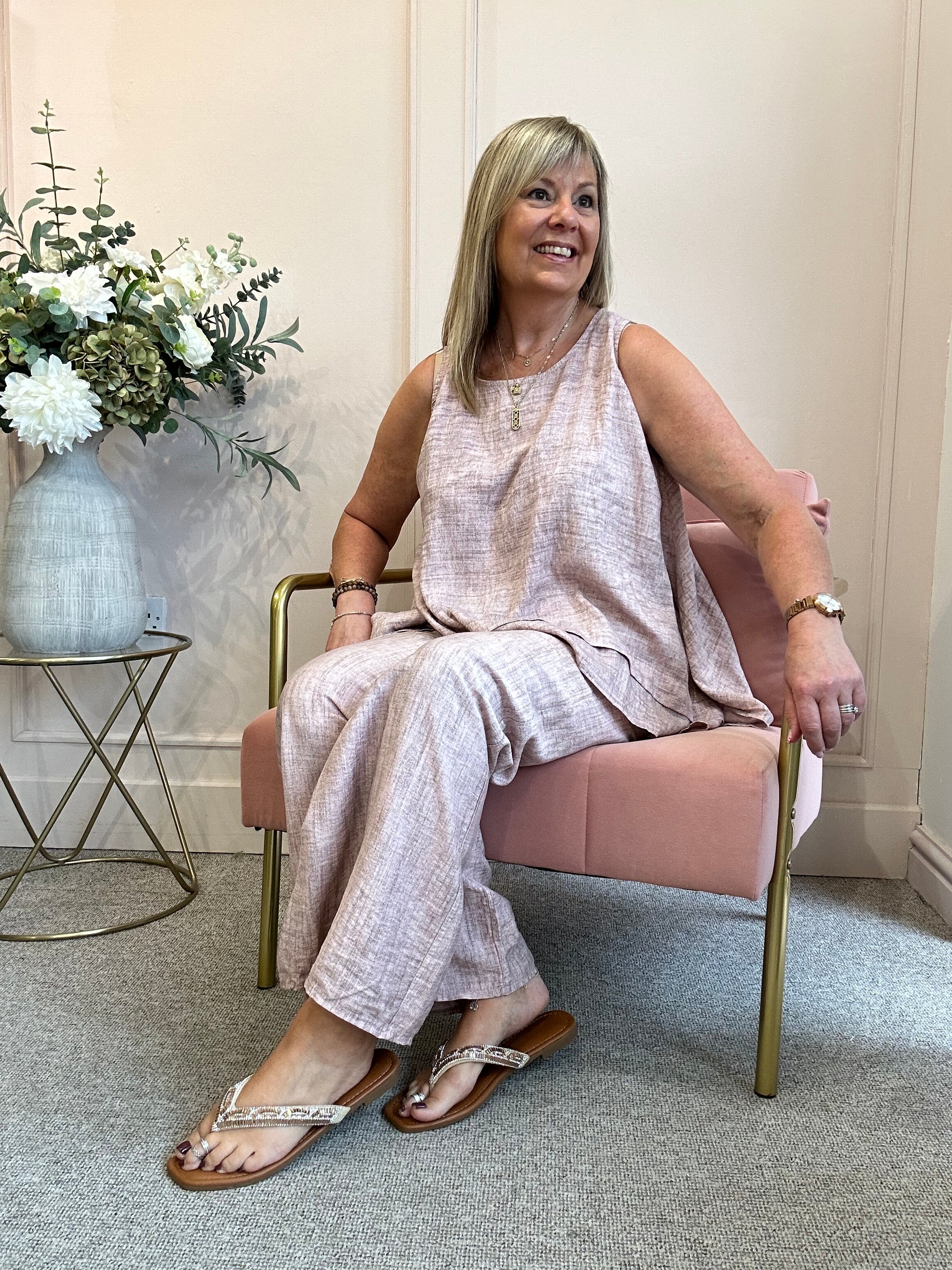 Wide Leg Pant - Dusky Pink