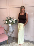 Load image into Gallery viewer, Scalloped Edged Vest Top - Brown
