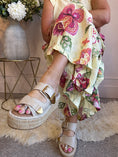 Load image into Gallery viewer, Ivy Buckle & Weave Slider Sandal - Cream - Wardrobe By Simone
