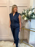 Load image into Gallery viewer, Denim Jumpsuit - Dark Denim - Wardrobe By Simone
