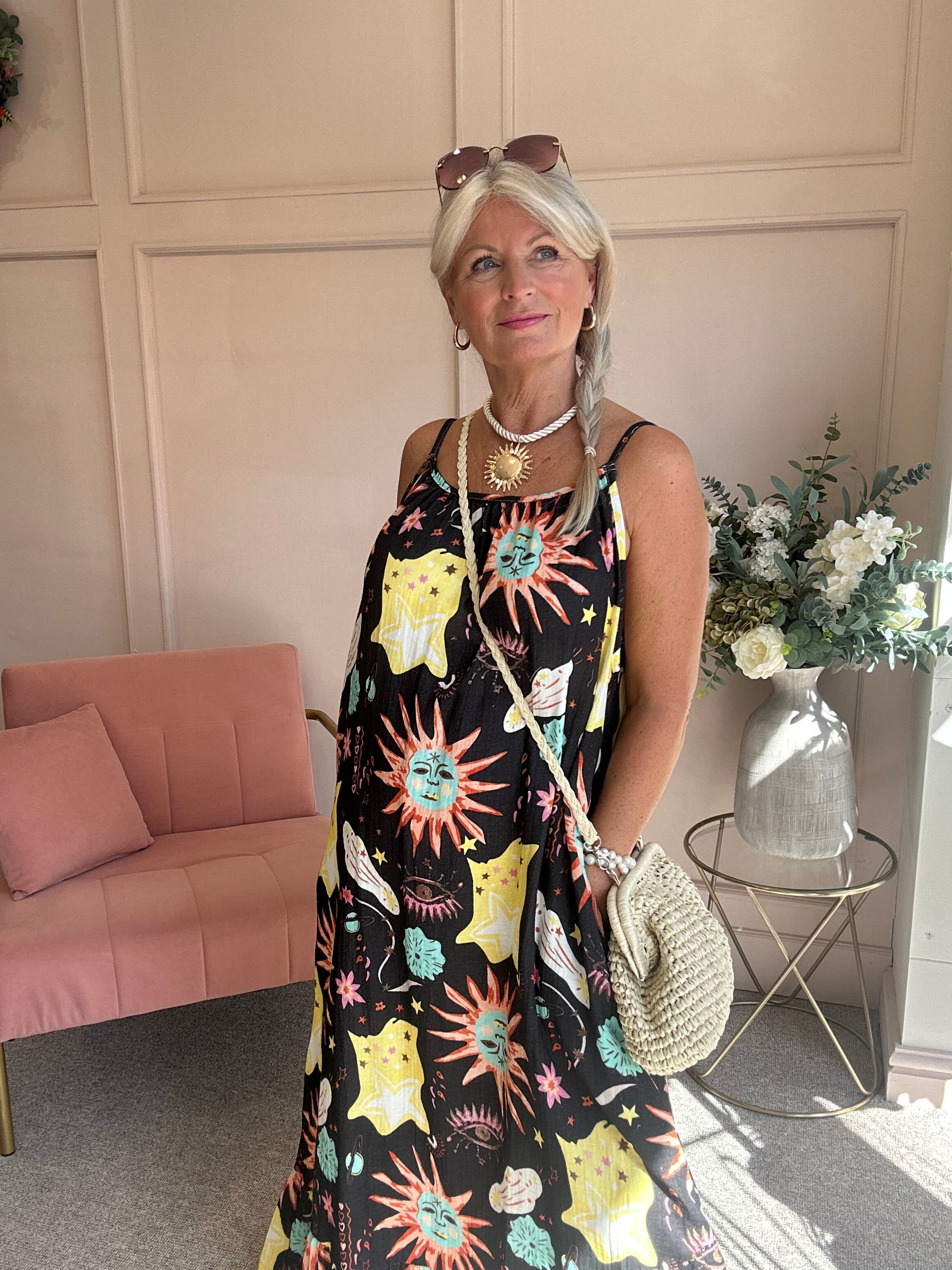 Escape To The seaside Sundress - Black/Mix - Wardrobe By Simone
