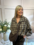 Load image into Gallery viewer, A Checked Zip Jacket - Khaki/Brown - Wardrobe By Simone
