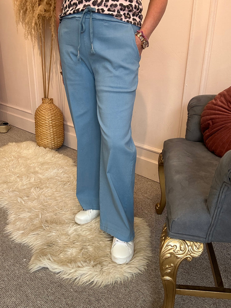 Magic Wide Pant - Powder Blue - Wardrobe By Simone