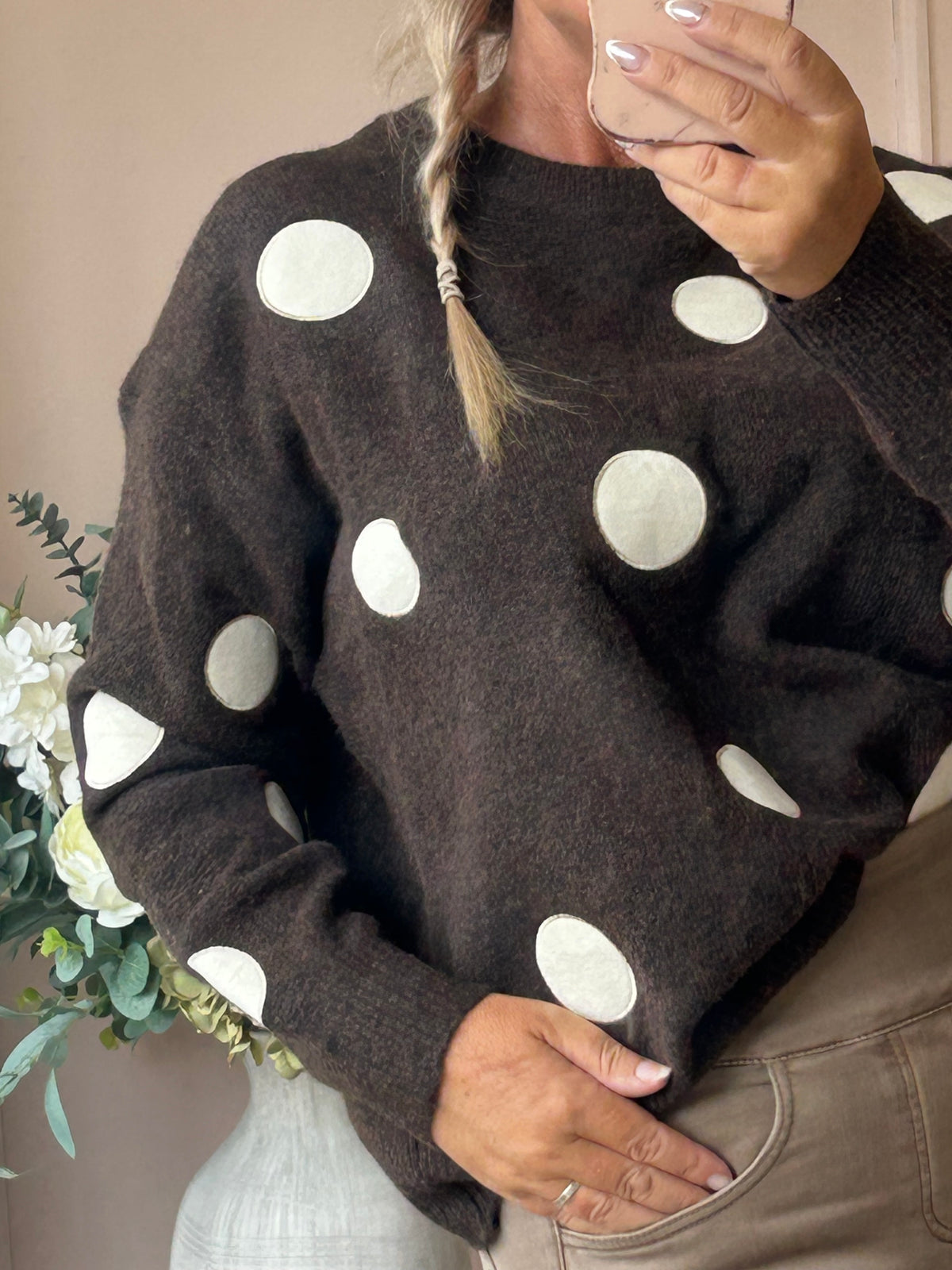 Spot Jumper - Brown/Cream