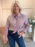 Load image into Gallery viewer, Jewels & Stripes Shirt - Candy Pink/Caramel
