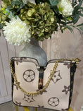 Load image into Gallery viewer, Structured Patterned Chain Bag - Cream/Brown - Wardrobe By Simone
