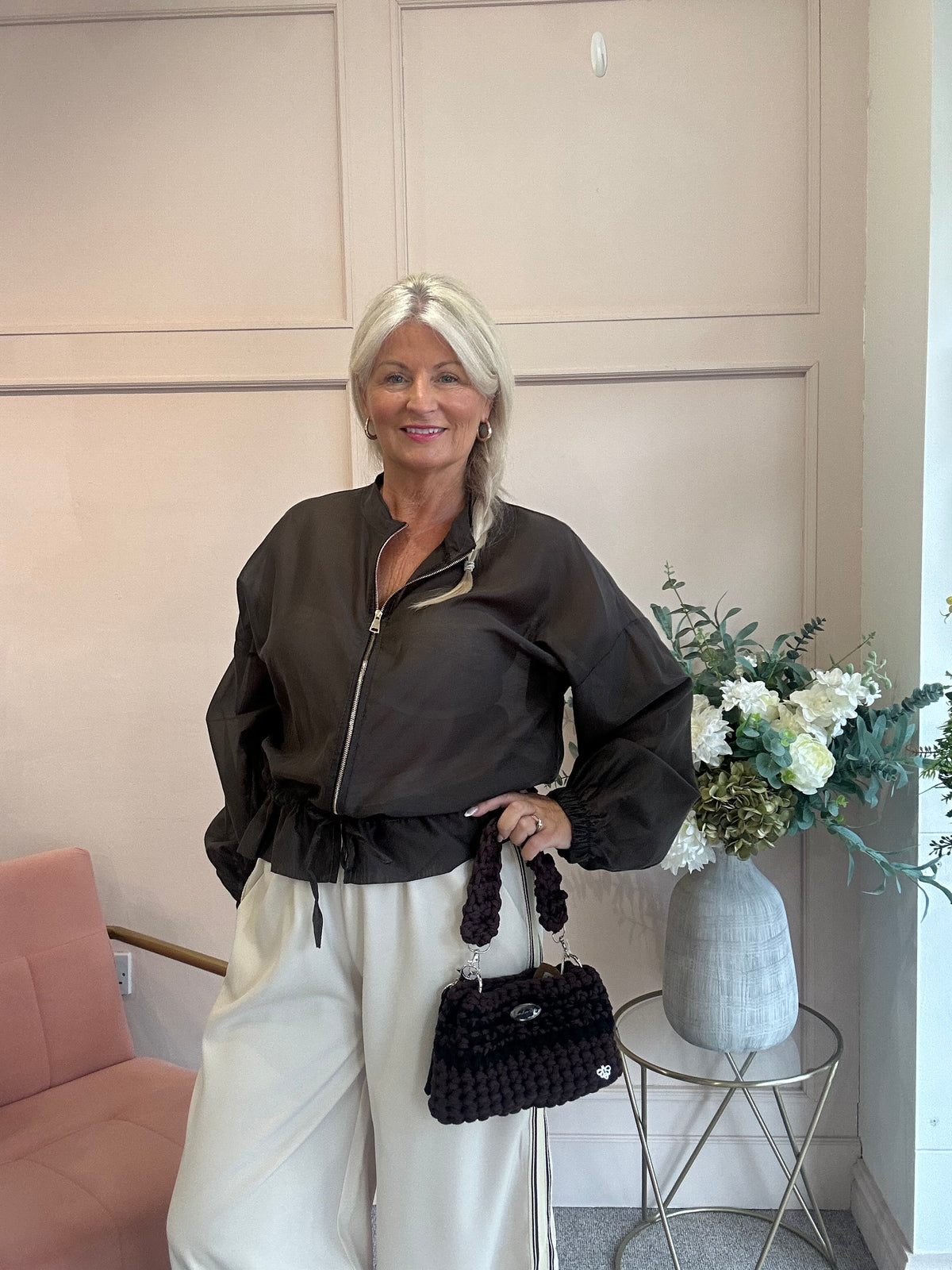 Lightweight Zip Jacket - Brown - Wardrobe By Simone