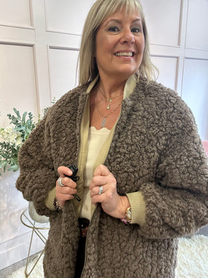 Cosy Teddy Reversible Jacket - Mocha