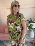 Load image into Gallery viewer, Tropical Top & Crop Pant Set - Olive Green/Brown - Wardrobe By Simone
