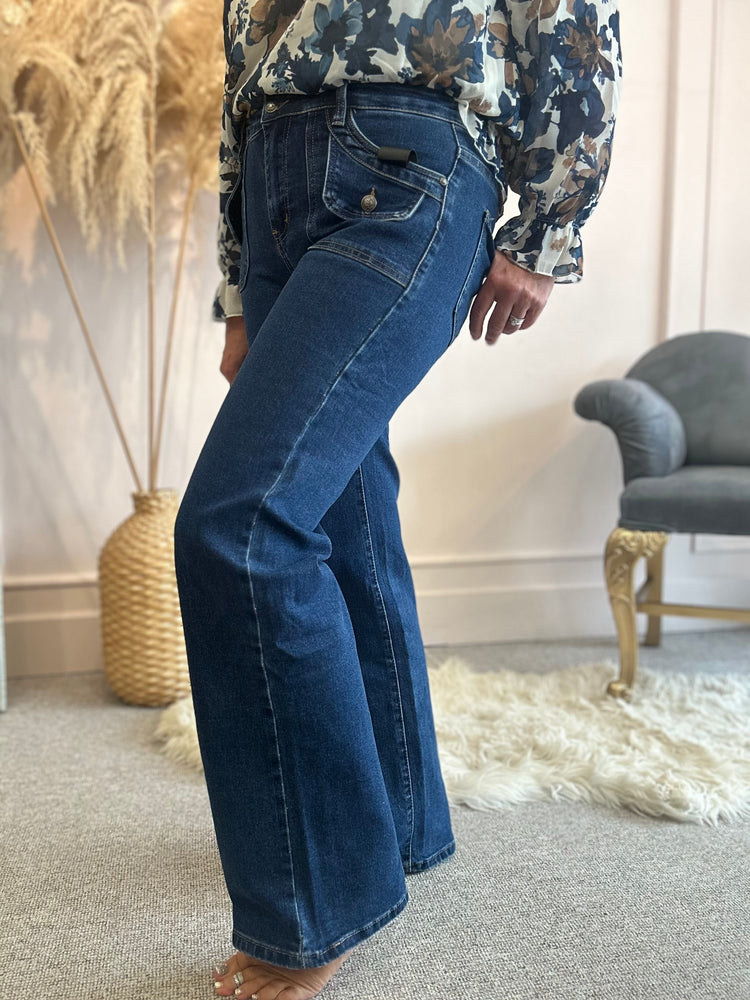 Front Pocket Wide Jean -  Denim - Wardrobe By Simone