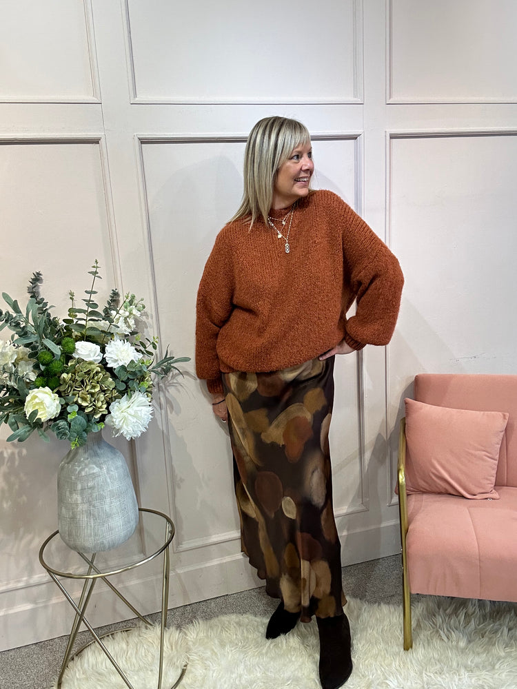 Chunky Knitted Jumper - Rust