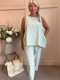 Load image into Gallery viewer, Floaty Sleeveless Top Gingham - Sage Green
