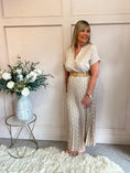 Load image into Gallery viewer, Spotty Pleated Dress- Beige One Size
